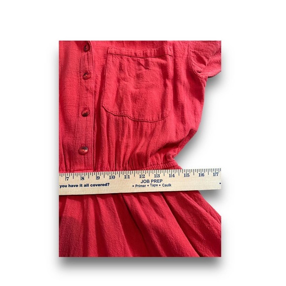 Vintage Orvis Womens Red Casual Shirt Dress Cotton Size: Large - Picture 4 of 5